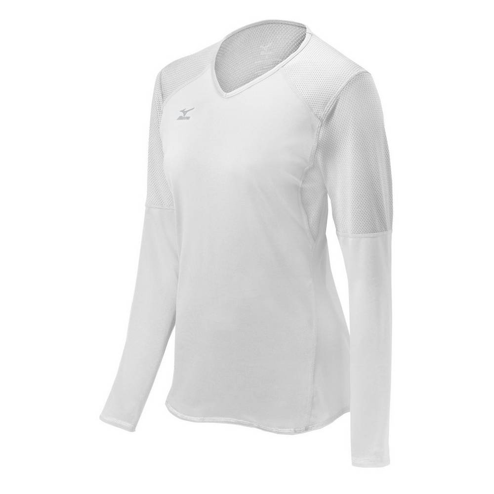 Maglia Mizuno Pallavolo Techno VI Long Sleeve Donna - Bianche - 12569-ZCSQ